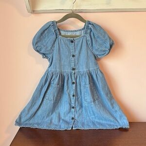 Old Navy Girls Denim Puff Sleeve Dress